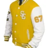  Golf Yellow And White Stegaro Varsity Jacket