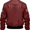  Haddy Leather Stegaro Maroon Bomber Jacket