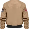  ken Sander Beige Bomber Stegaro Leather Jacket