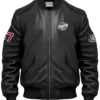  lobov Black Stegaro Bomber Leather Jacket