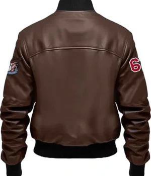  Nas Brown Stegaro Bomber Leather Jacket