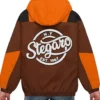  Nick Stegaro Orange And Brown Hooded Jacket