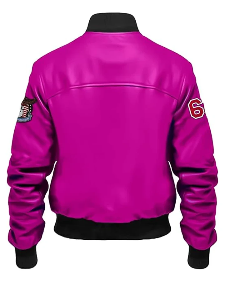 Parker Pink Stegaro Bomber Leather Jacket Parker Pink Stegaro Bomber Leather Jacket