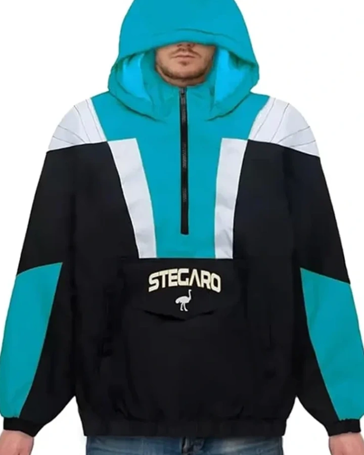 Smith Stegaro Black Blue Hooded Jacket Smith Stegaro Black Blue Hooded Jacket