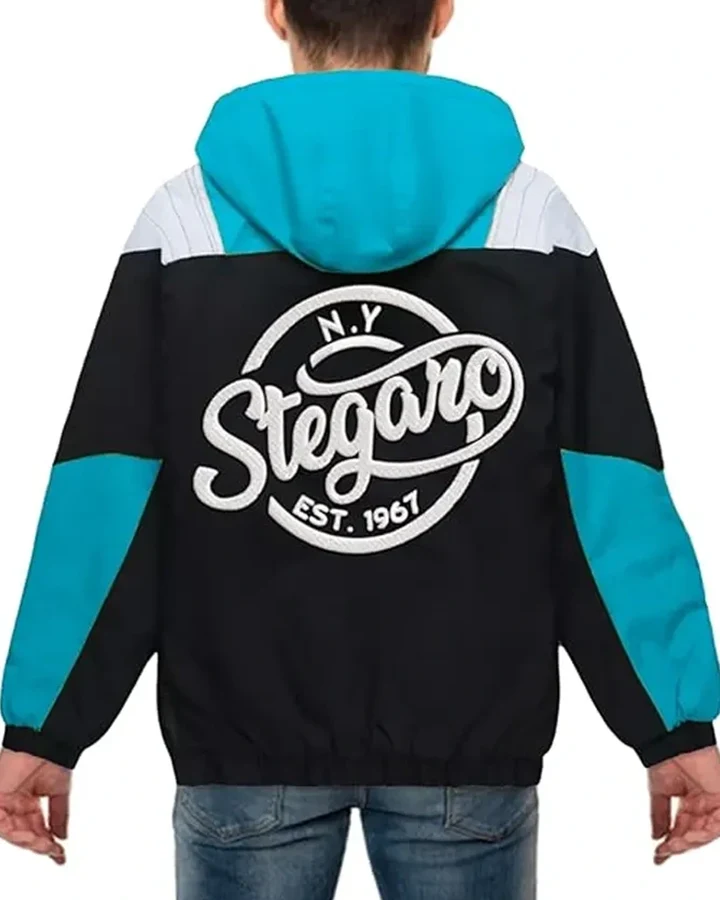 Smith Stegaro Black Blue Hooded Jacket Smith Stegaro Black Blue Hooded Jacket