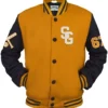  Stegaro Base Ball Yellow And Black Varsity Jacket