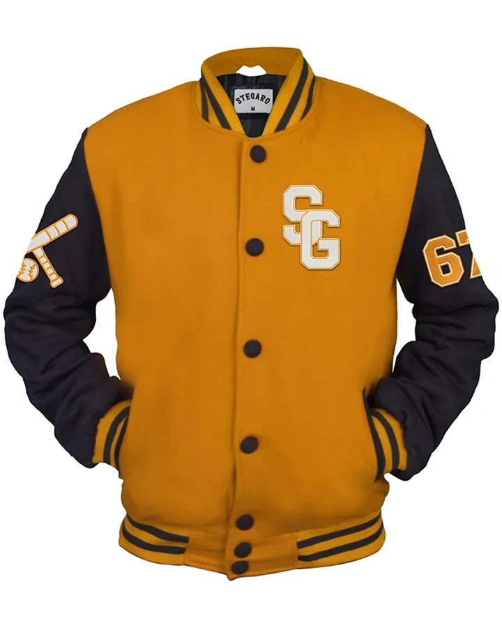 Stegaro Base Ball Yellow And Black Varsity Jacket Stegaro Base Ball Yellow And Black Varsity Jacket