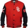  Stegaro Baseball Red Varsity Jacket
