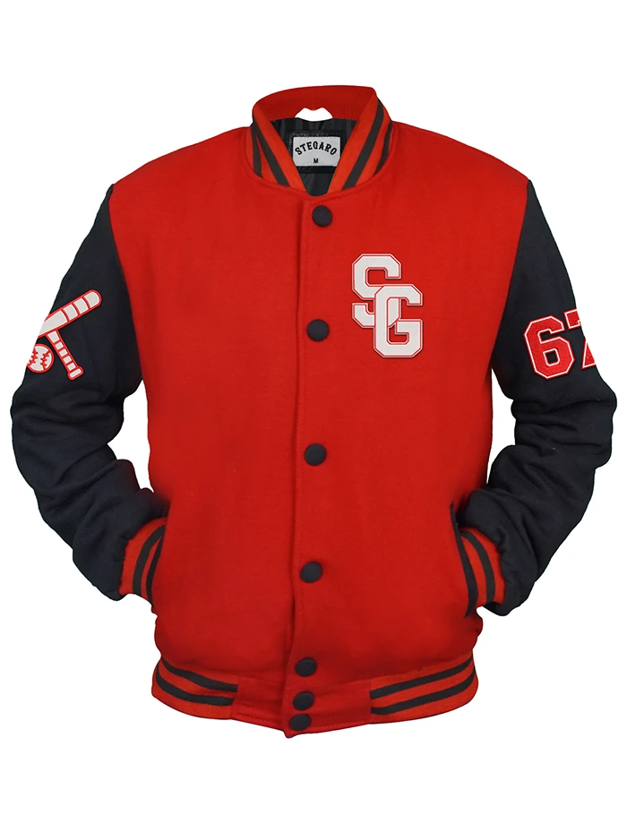 Stegaro Baseball Red Varsity Jacket Stegaro Baseball Red Varsity Jacket