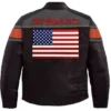  Stegaro Cafe Racer USA Flag Leather Jacket