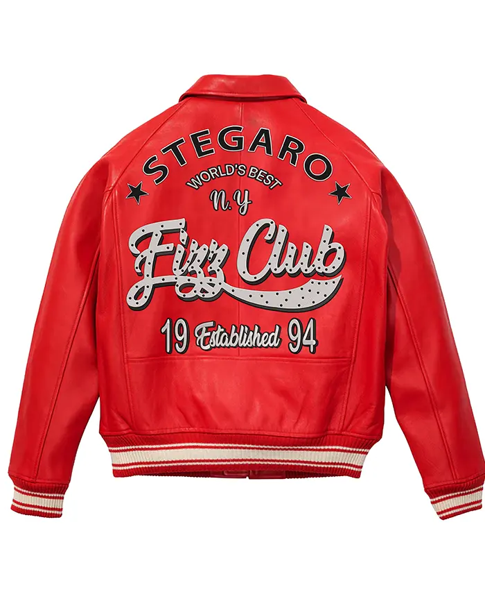 Stegaro Fizz Club Red Real Leather Jacket Stegaro Fizz Club Red Real Leather Jacket