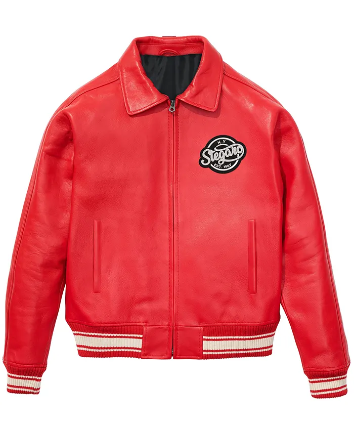 Stegaro Fizz Club Red Real Leather Jacket Stegaro Fizz Club Red Real Leather Jacket