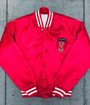 1990s Atlanta Falcons Red Satin Bomber Jacket product image