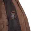 Men's Two Button Cognac Brown Leather Blazer product image
