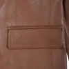 Men's Two Button Cognac Brown Leather Blazer product image