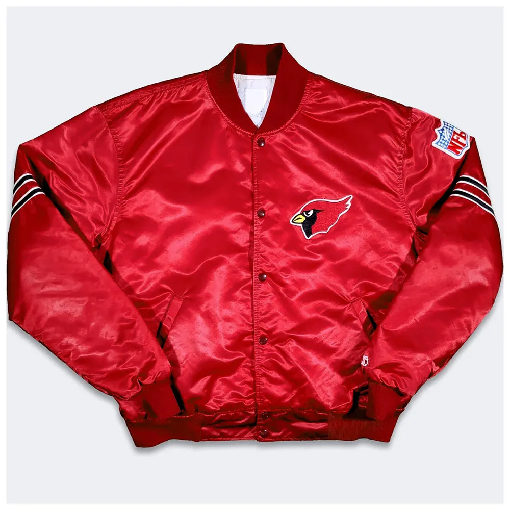 80s Arizona Cardinals Bomber Red Satin Jacket 80s Arizona Cardinals Bomber Red Satin Jacket product image