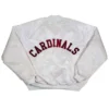 80s Arizona Cardinals Bomber White Satin Jacket 80s Arizona Cardinals Bomber White Satin Jacket product image