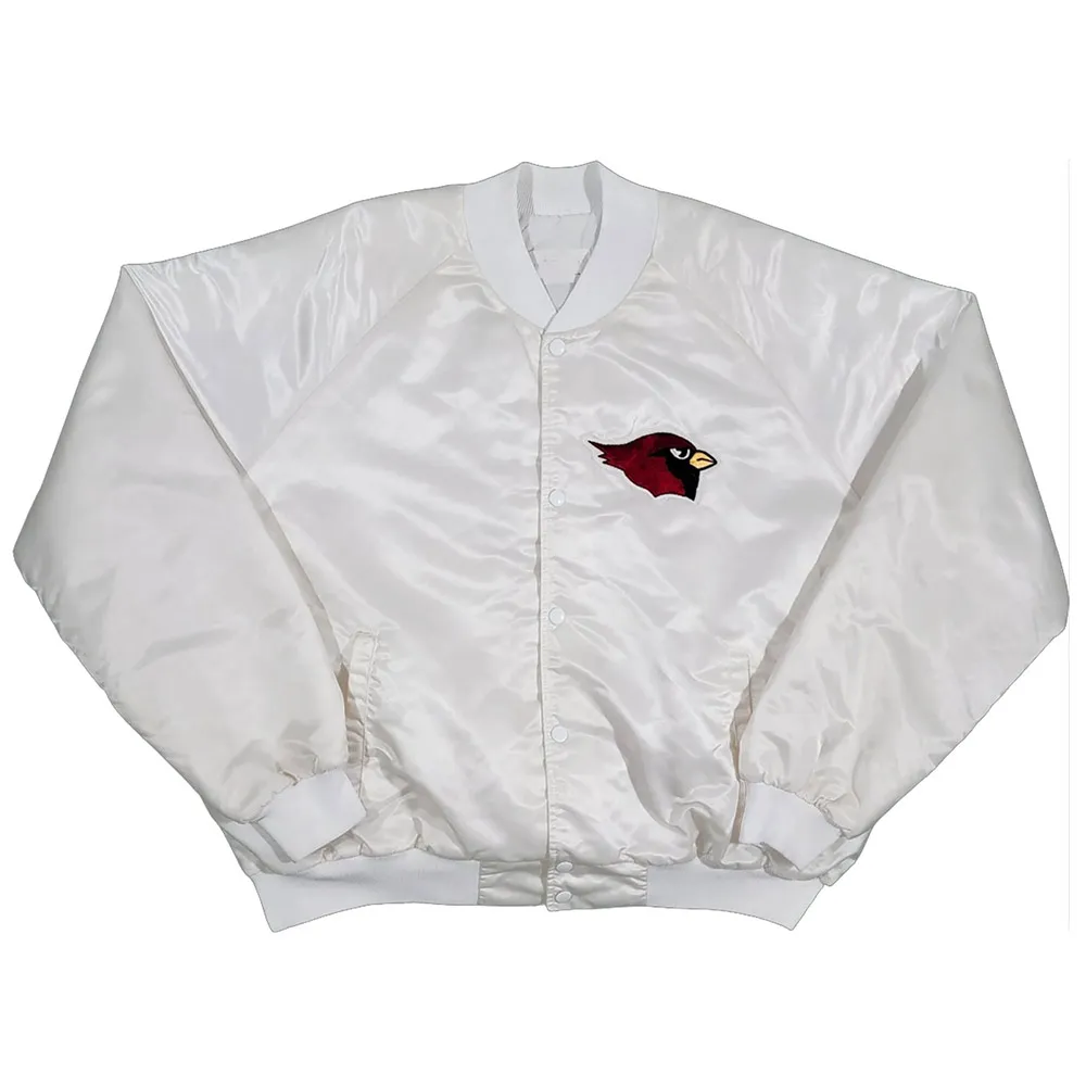 80s Arizona Cardinals Bomber White Satin Jacket 80s Arizona Cardinals Bomber White Satin Jacket product image