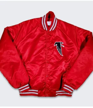 80s Atlanta Falcons Red Bomber Satin Jacket product image