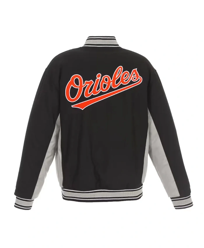 Accent Baltimore Orioles Black and Gray Wool Varsity Jacket Accent Baltimore Orioles Black and Gray Wool Varsity Jacket product image