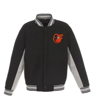 Accent Baltimore Orioles Black and Gray Wool Varsity Jacket product image