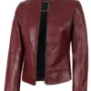 Amy Women's Maroon Leather Jacket product image