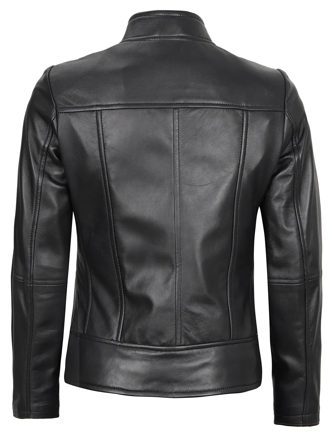 Amy Women's Black Cafe Racer Leather Jacket Amy Women's Black Cafe Racer Leather Jacket product image