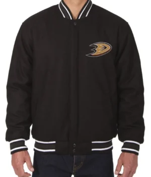 Anaheim Ducks Black Varsity Wool Jacket product image