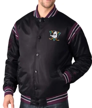 Anaheim Ducks Enforcer Black Satin Jacket product image