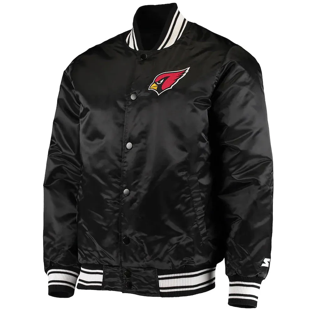 Arizona Cardinals Locker Room Black Satin Jacket Arizona Cardinals Locker Room Black Satin Jacket product image