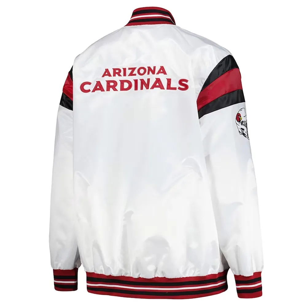 Arizona Cardinals Midweight White Satin Jacket Arizona Cardinals Midweight White Satin Jacket product image