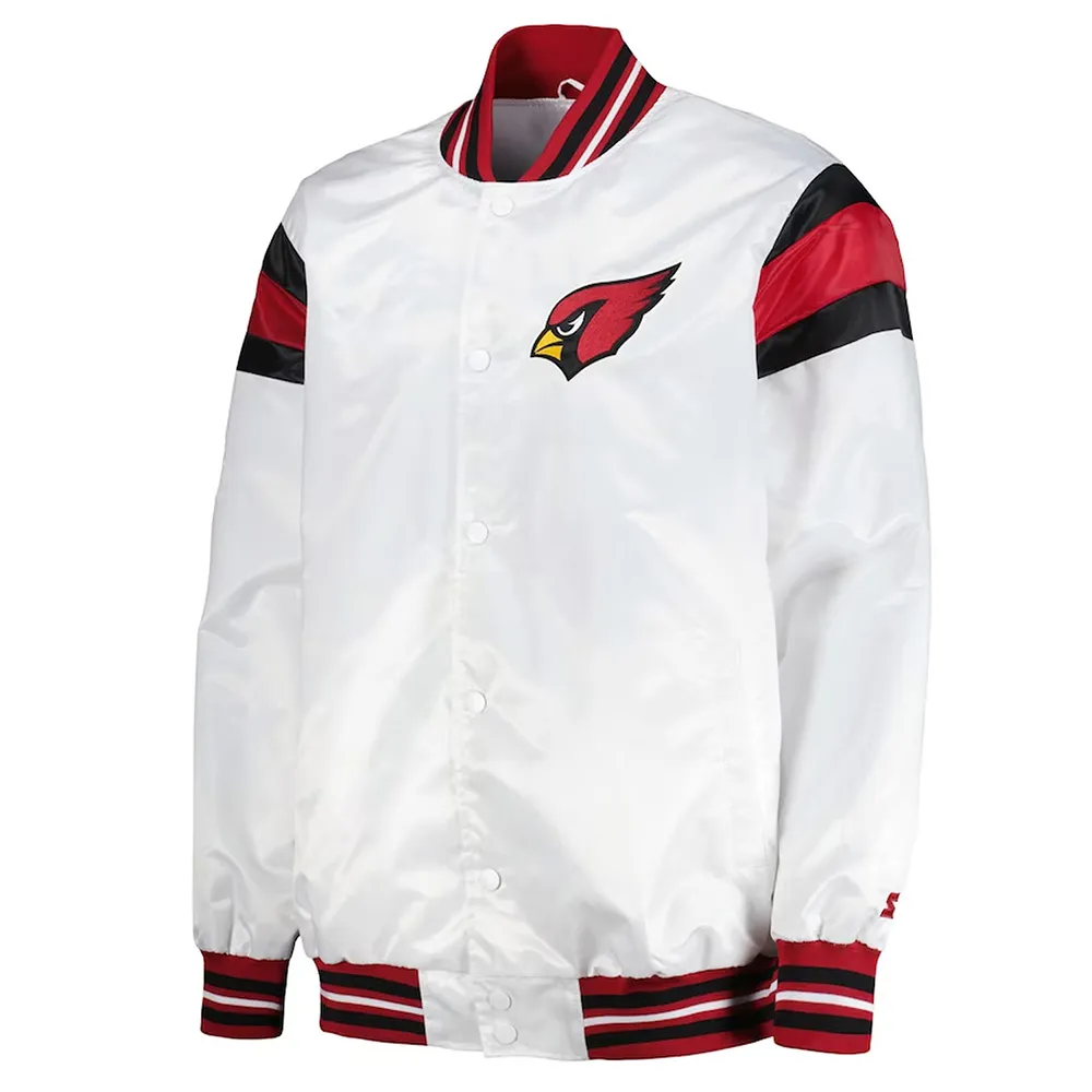 Arizona Cardinals Midweight White Satin Jacket Arizona Cardinals Midweight White Satin Jacket product image