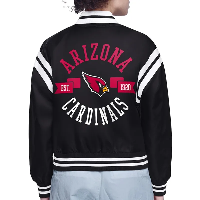 Arizona Cardinals Printed Logo Varsity Satin Jacket Arizona Cardinals Printed Logo Varsity Satin Jacket product image