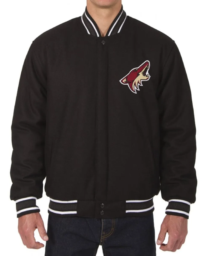 Arizona Coyotes Black Wool Varsity Jacket Arizona Coyotes Black Wool Varsity Jacket product image