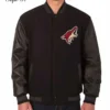 Arizona Coyotes Black Wool and Leather Varsity Jacket product image