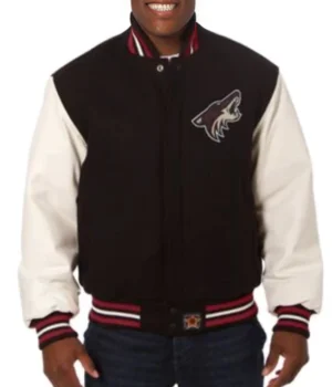Arizona Coyotes Black and White Varsity Jacket product image