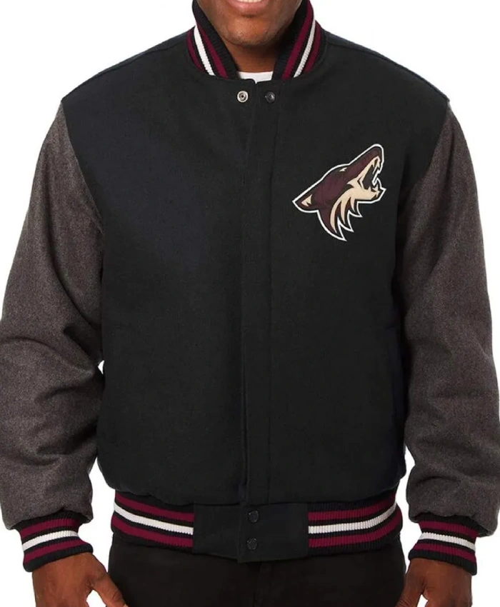Arizona Coyotes Two Tone Varsity Wool Jacket Arizona Coyotes Two Tone Varsity Wool Jacket product image
