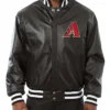 Arizona Diamondbacks Black Leather Varsity Jacket product image