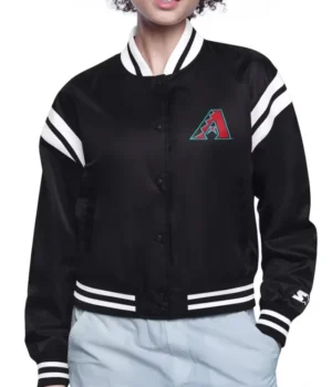 Arizona Diamondbacks Printed Logo Varsity Satin Jacket product image