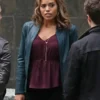 Arrow Season 4 Ciara Renée Blue Leather Jacketuncategor product image