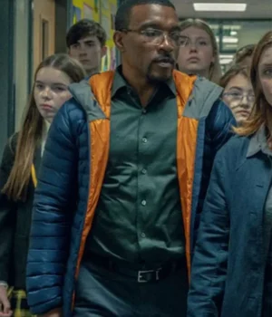 Ashley Walters Adolescence S01 Blue Puffer Jacket product image