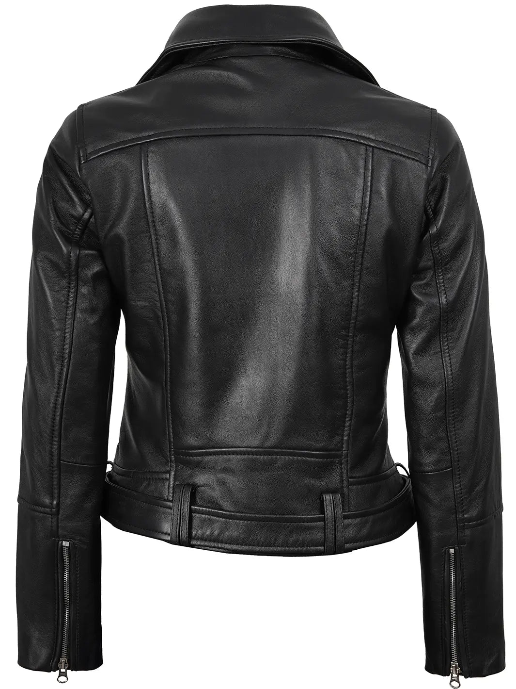 Womens Asymmetrical Black Biker Leather Jacket Womens Asymmetrical Black Biker Leather Jacket product image