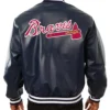 Atlanta Braves Navy Leather Varsity Jacket Atlanta Braves Navy Leather Varsity Jacket product image