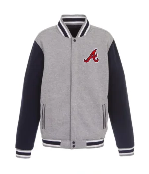 Atlanta Braves Varsity Gray and Navy Wool Jacket product image