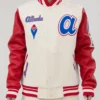 Atlanta Braves Mash Up Off White Varsity Jacket product image
