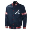 Atlanta Braves Midfield Varsity Navy Satin Jacket product image