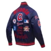 Old English Atlanta Braves Navy Satin Jacket product image