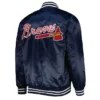 Atlanta Braves Patch Navy Satin Jacket Atlanta Braves Patch Navy Satin Jacket product image