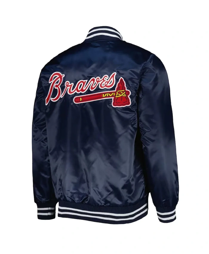 Atlanta Braves Patch Navy Satin Jacket Atlanta Braves Patch Navy Satin Jacket product image