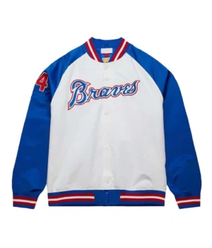 Atlanta Braves Royal and White Lightweight Satin Jacket product image